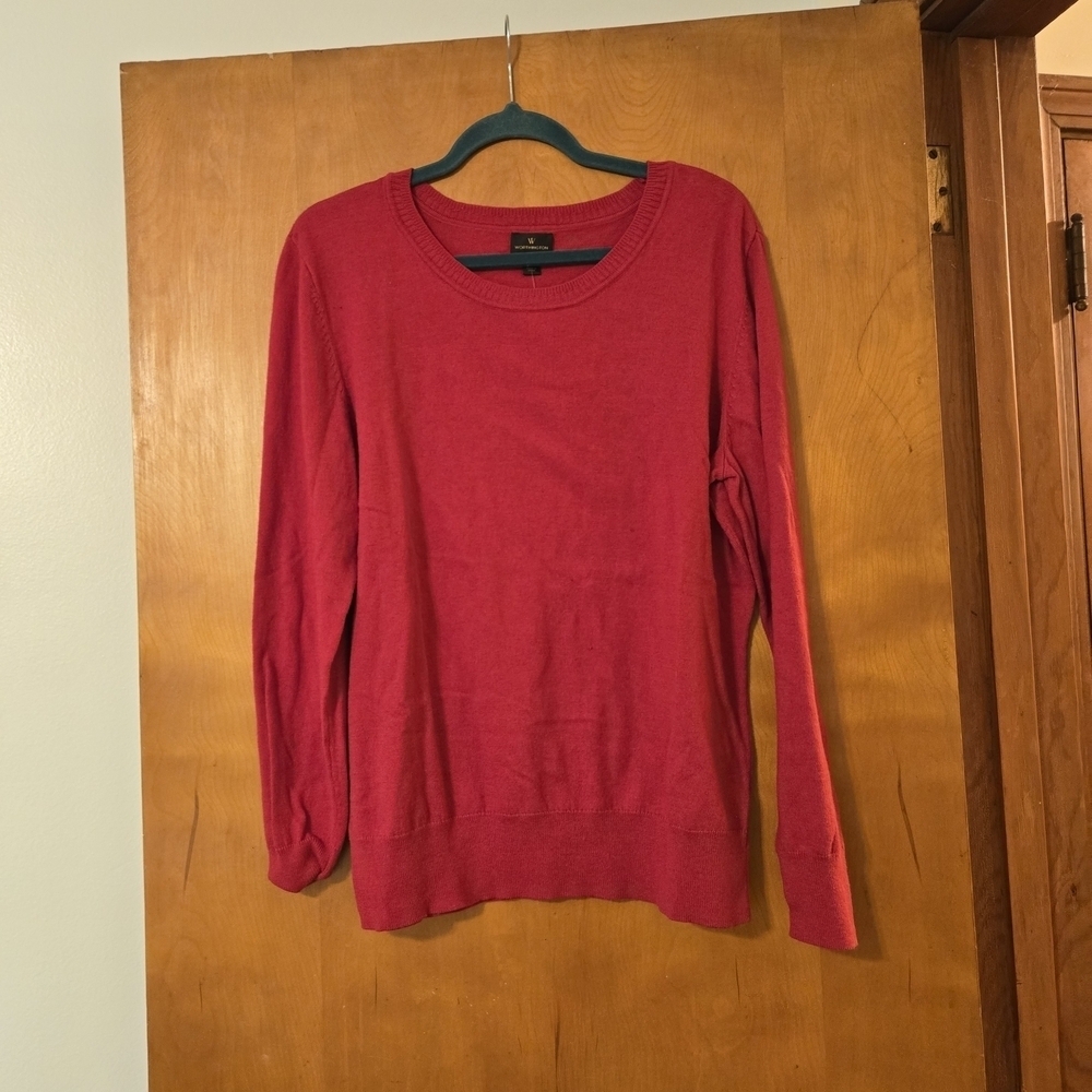 NWT Worthington Red Long Sleeve Crewneck Sweater Size XL